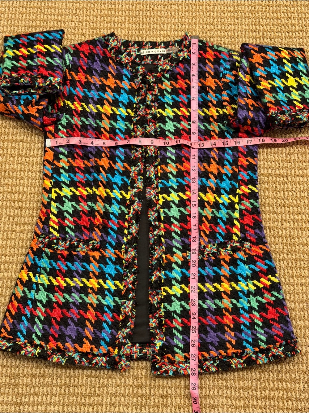 Alice + Olivia Andreas Rainbow Tweed Jacket Small - Picture 10 of 11